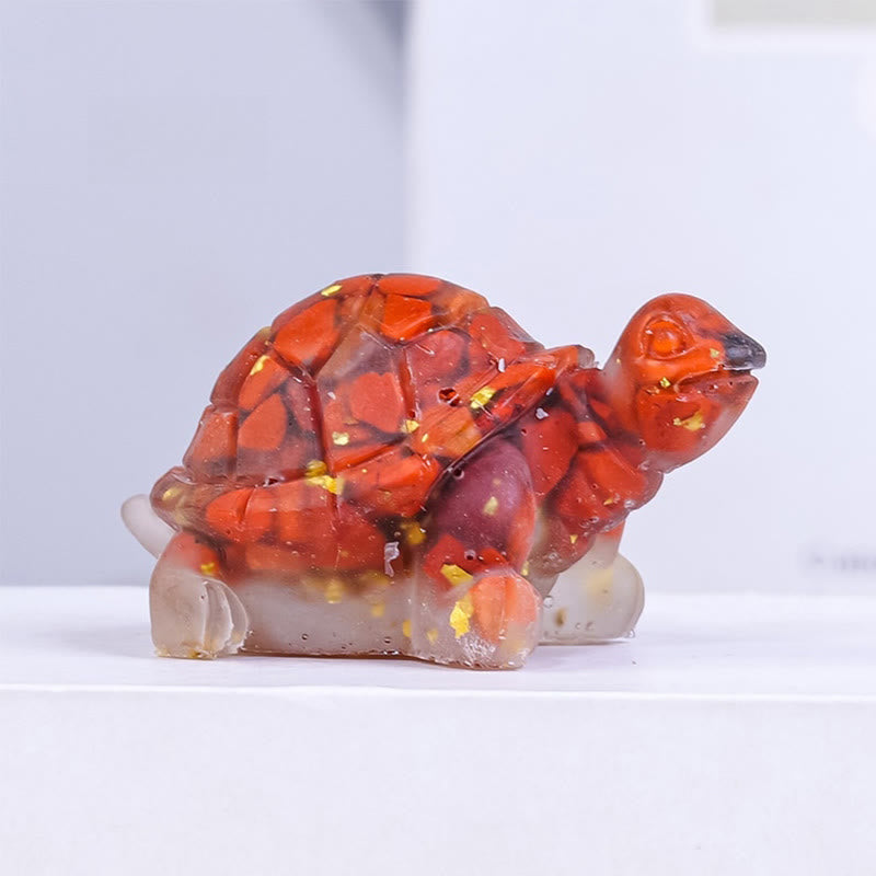 Amethyst Natural Crystal Resin Small Turtle Statue