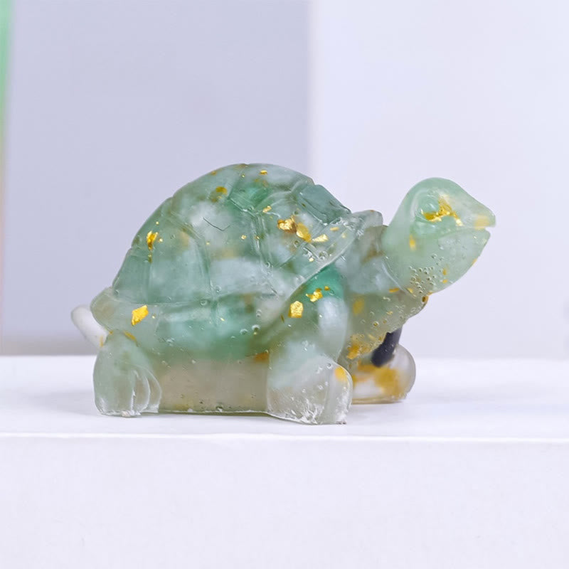 Amethyst Natural Crystal Resin Small Turtle Statue
