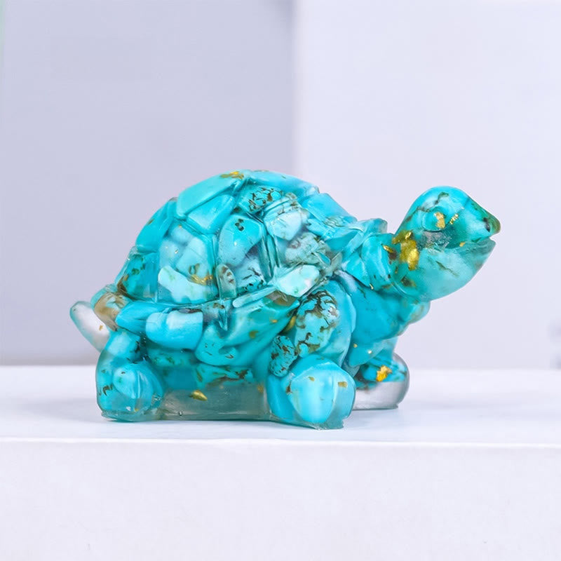 Amethyst Natural Crystal Resin Small Turtle Statue