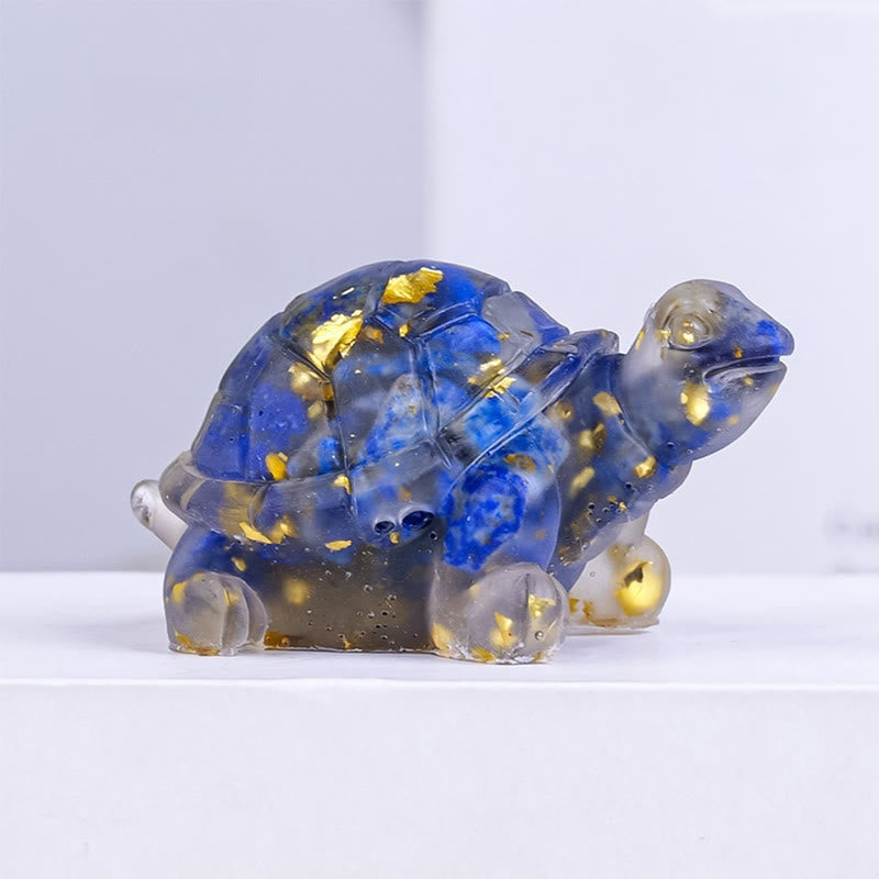 Amethyst Natural Crystal Resin Small Turtle Statue
