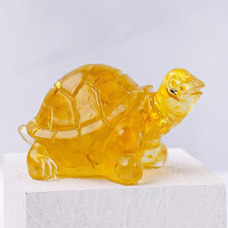 Amethyst Natural Crystal Resin Small Turtle Statue