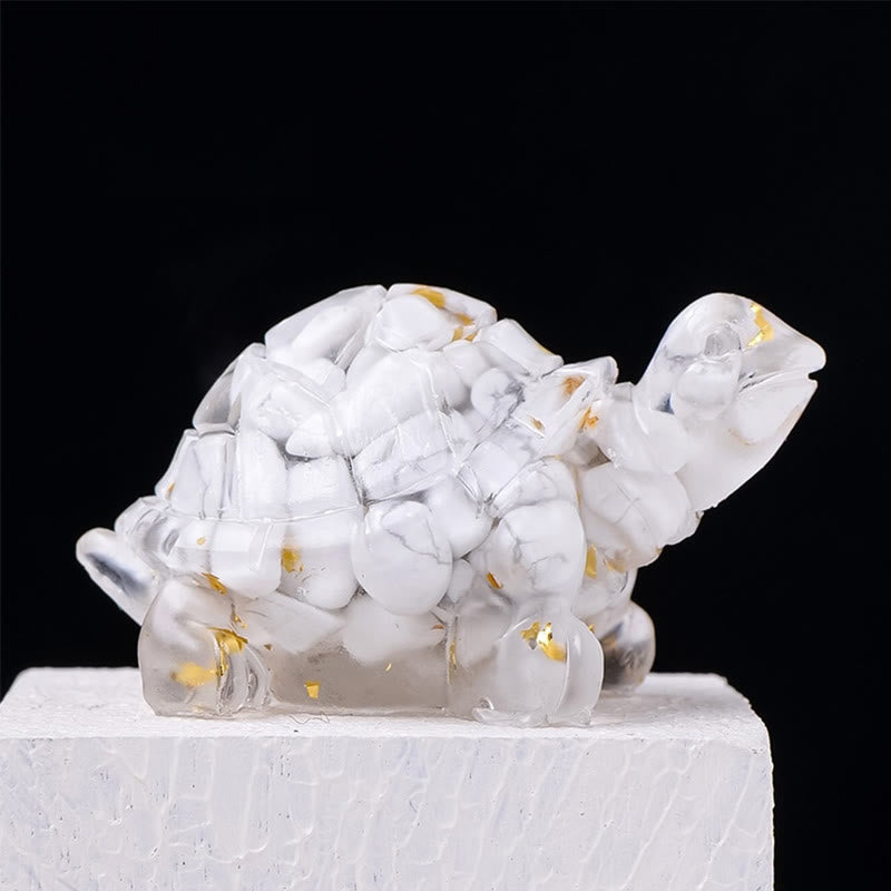 Amethyst Natural Crystal Resin Small Turtle Statue
