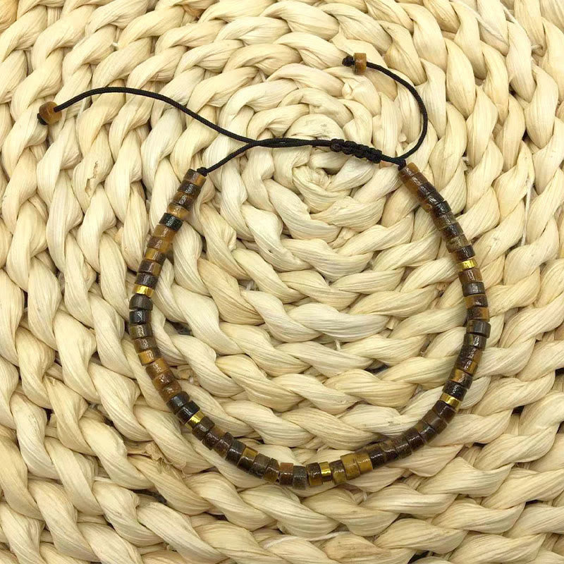 Tiger Eye Courage Bracelet with 4x2mm Spacer Beads Protection