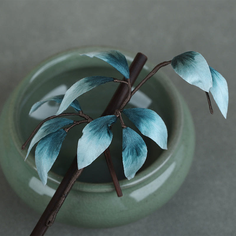 Chinese Velvet Flower Hairpin - Handmade Mulberry Silk Elegance