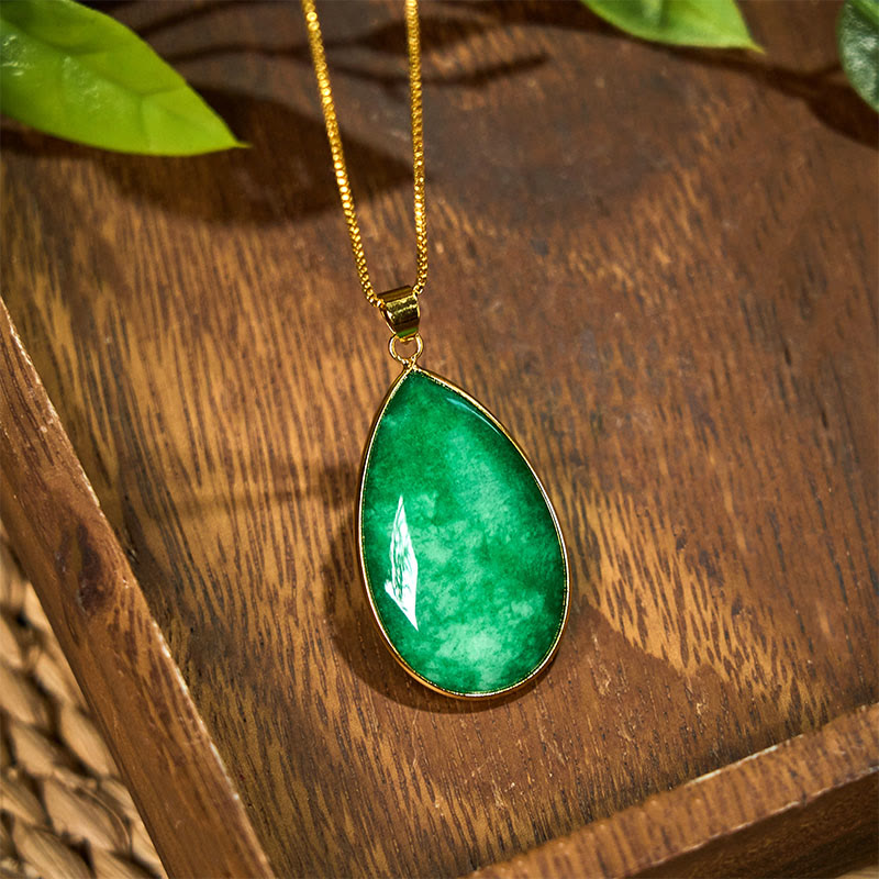 Green Jade Abundance Necklace Pendant | Prosperity Charm