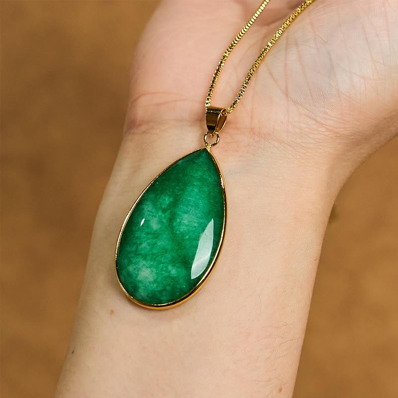 Green Jade Abundance Necklace Pendant | Prosperity Charm