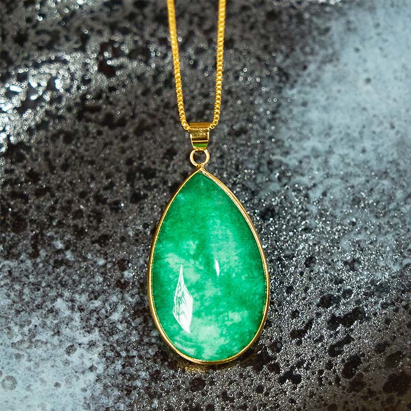 Green Jade Abundance Necklace Pendant | Prosperity Charm