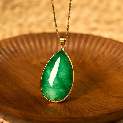 Green Jade Abundance Necklace Pendant | Prosperity Charm