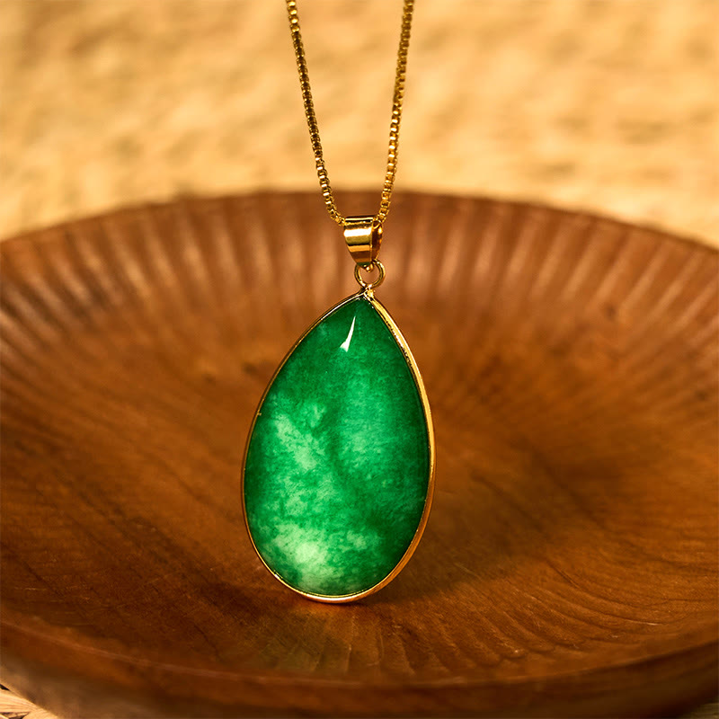 Green Jade Abundance Necklace Pendant | Prosperity Charm
