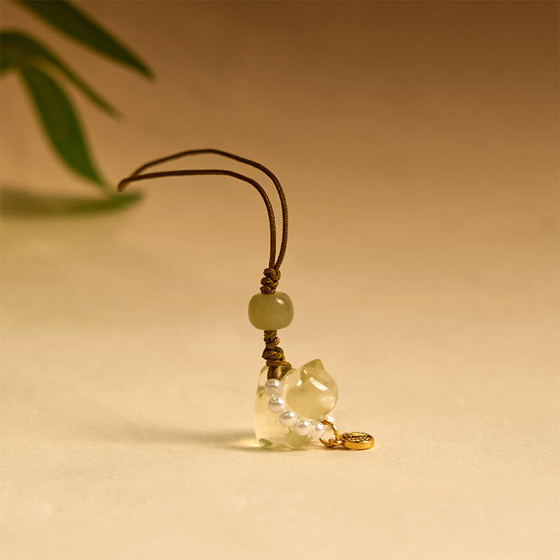 Pink Crystal Amethyst Citrine Fu Character Spiritual Hanging Decoration