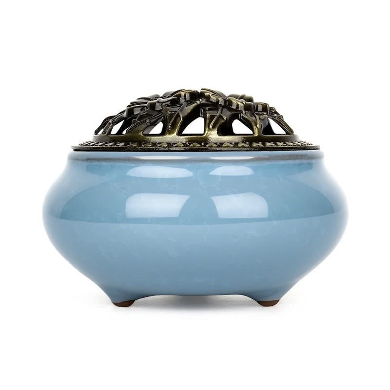 Colorful Ceramic Incense Burner | 4in Porcelain Burner
