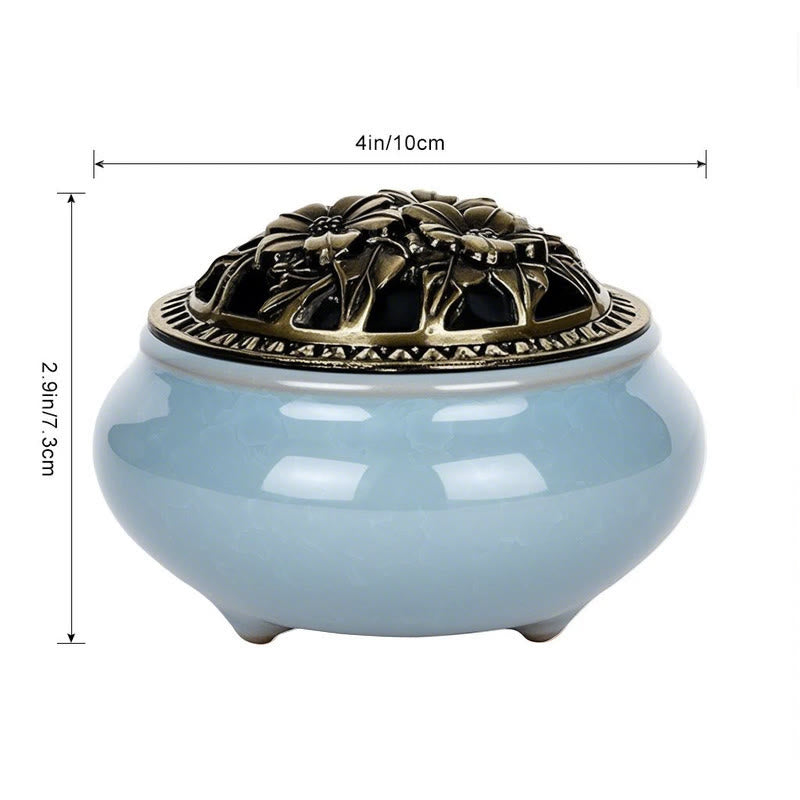Colorful Ceramic Incense Burner | 4in Porcelain Burner