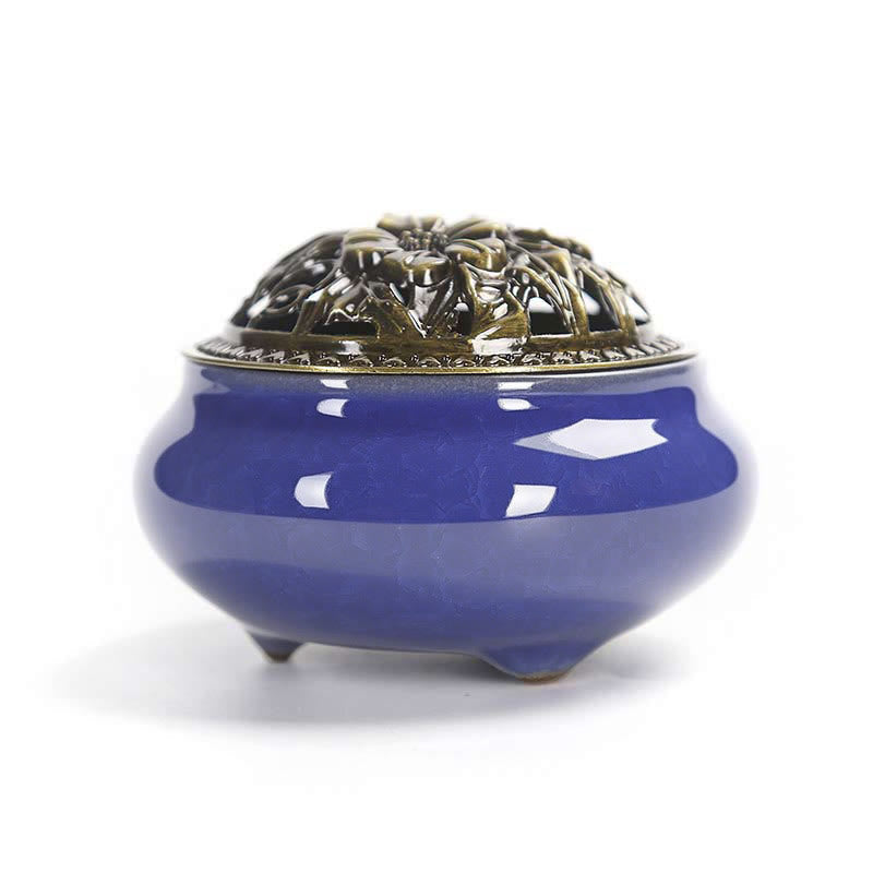 Colorful Ceramic Incense Burner | 4in Porcelain Burner