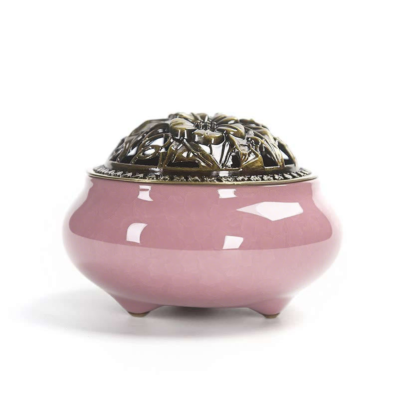 Colorful Ceramic Incense Burner | 4in Porcelain Burner