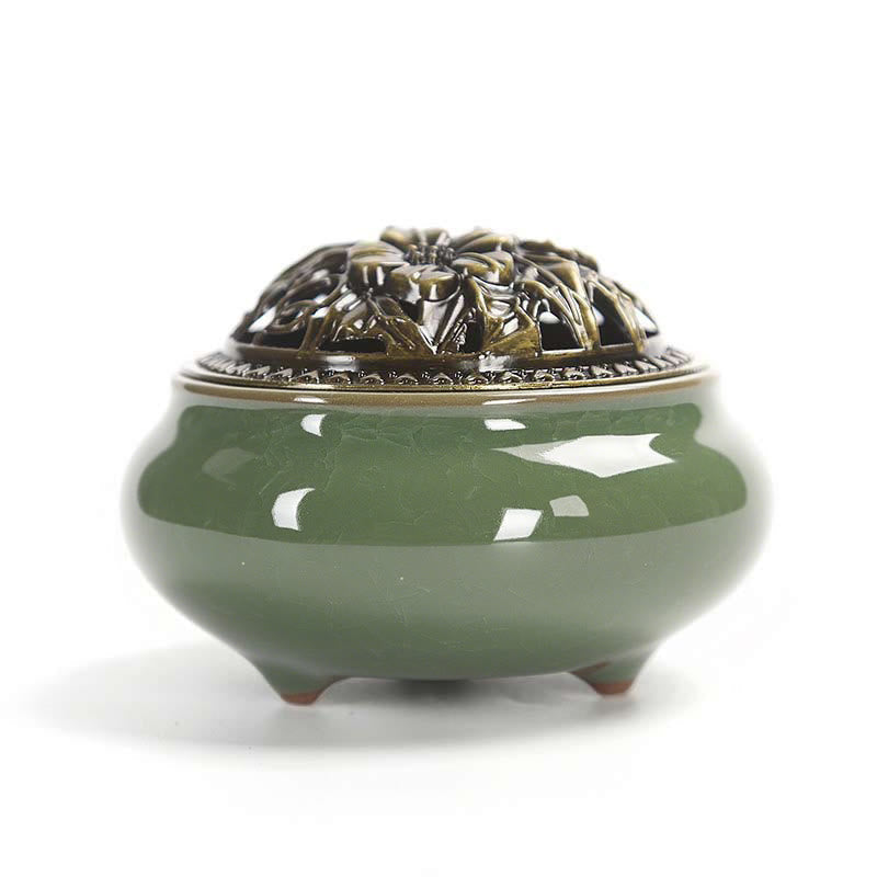 Colorful Ceramic Incense Burner | 4in Porcelain Burner