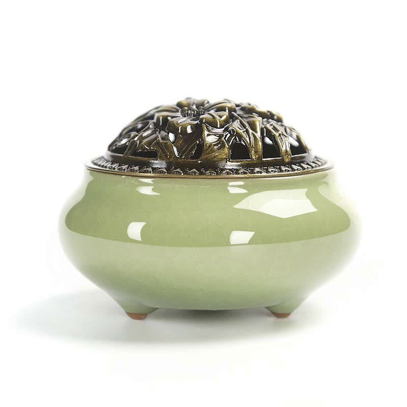 Colorful Ceramic Incense Burner | 4in Porcelain Burner