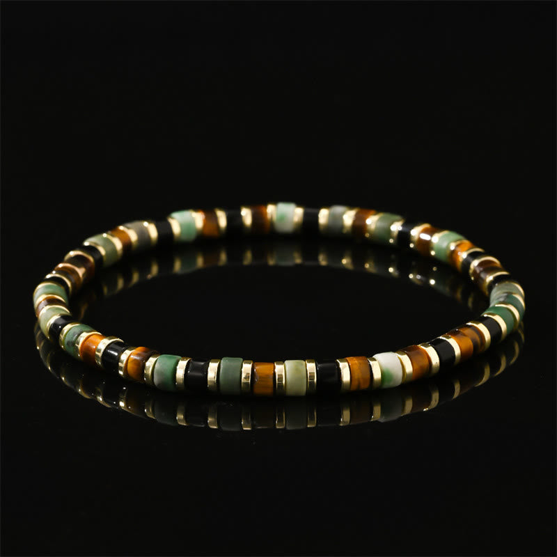 4mm Hematite Tiger Eye Support Bracelet Unisex
