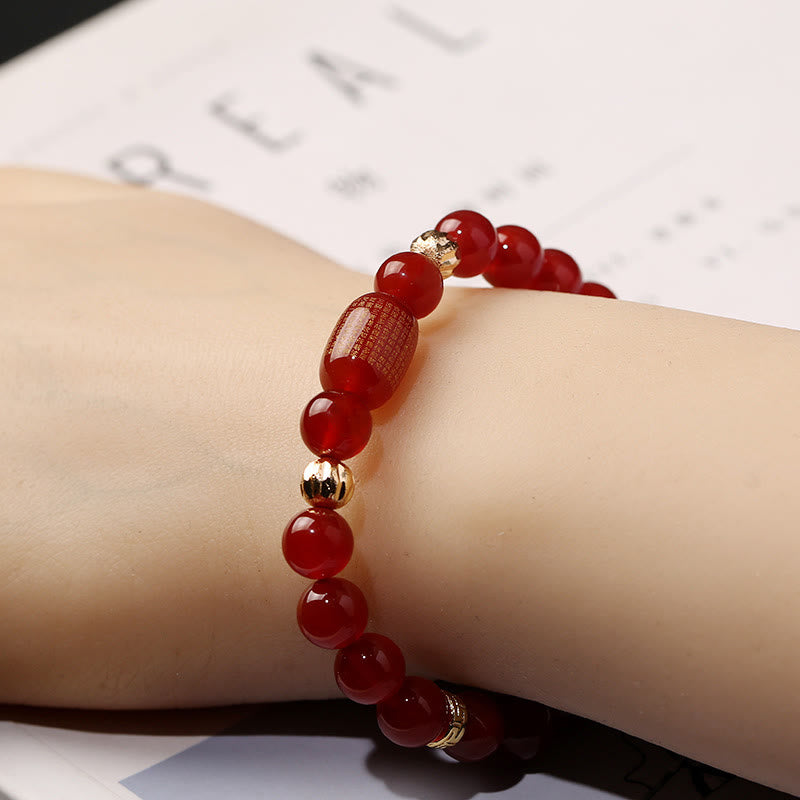 Red Green Agate Bracelet for Calm and Spiritual Balance