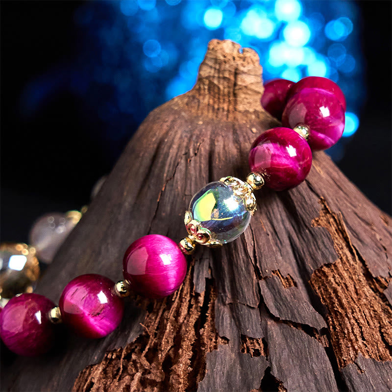 10mm Red Tiger Eye Protection Bracelet for Women