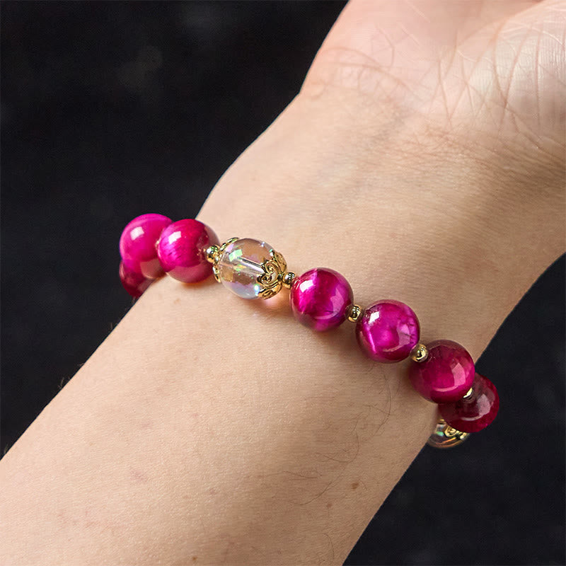 10mm Red Tiger Eye Protection Bracelet for Women