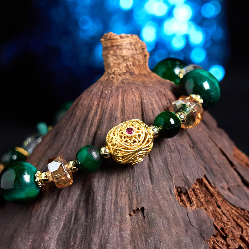 8mm Red & Green Tiger Eye Energy Balance Bracelet