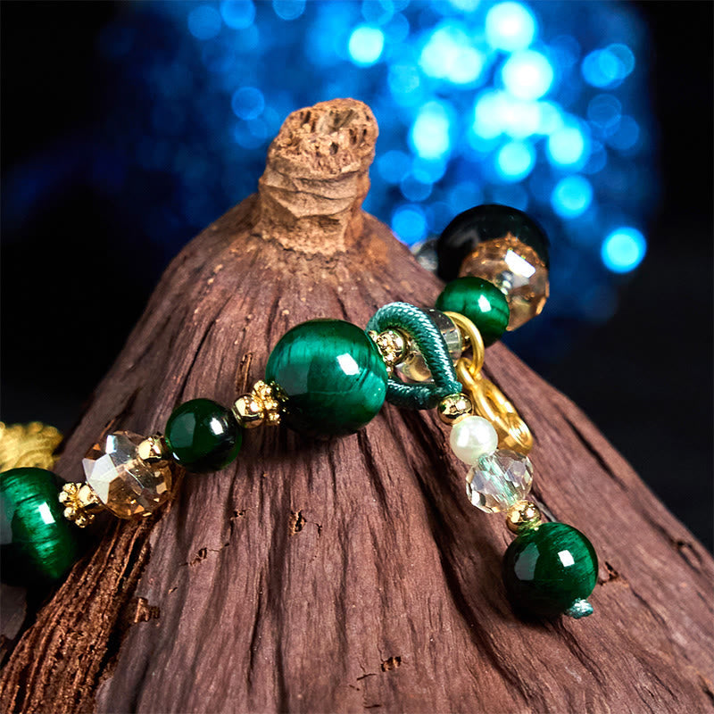 8mm Red & Green Tiger Eye Energy Balance Bracelet