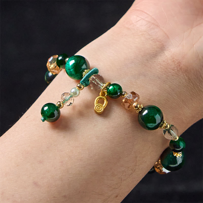 8mm Red & Green Tiger Eye Energy Balance Bracelet