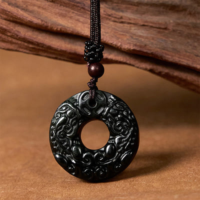 Nanyang Black-Green Jade Necklace for Protection & Calm