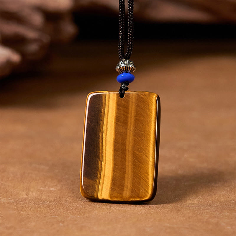 Natural Tiger Eye Protection Rope Necklace Pendant