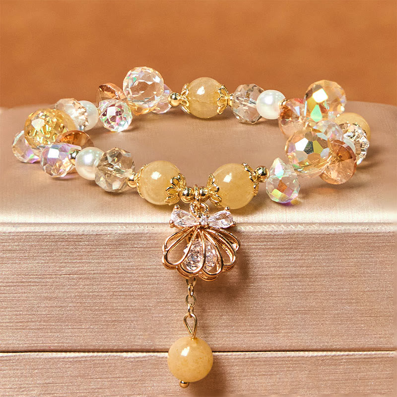 8mm Amethyst Citrine Pearl Shell Peace Bracelet for Women