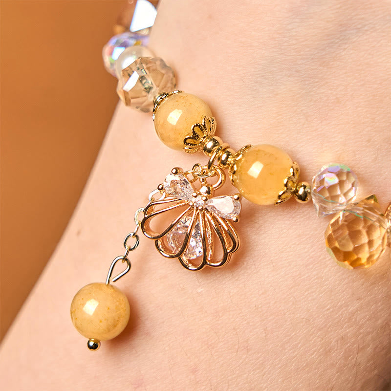 8mm Amethyst Citrine Pearl Shell Peace Bracelet for Women