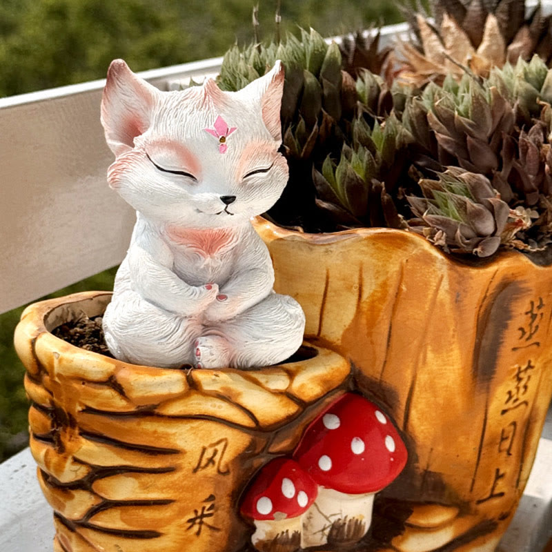 Nine-Tailed Fox Resin Figurine | Spiritual Animal Decor