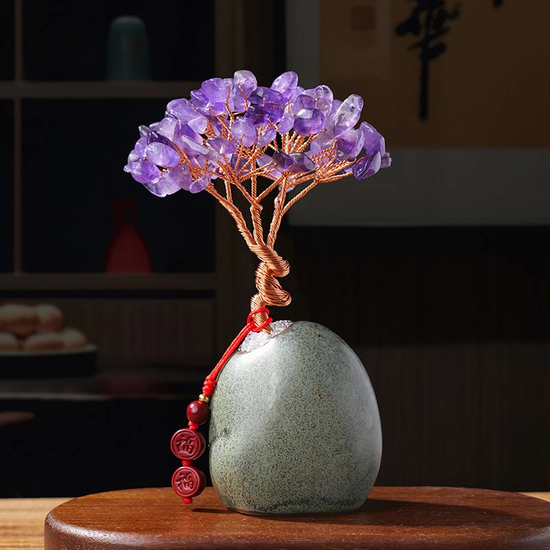 4.5 x 12cm Citrine Crystal Tree Prosperity Zen Decor