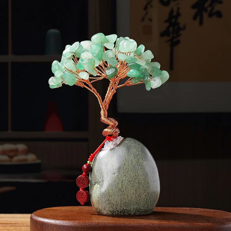 4.5 x 12cm Citrine Crystal Tree Prosperity Zen Decor