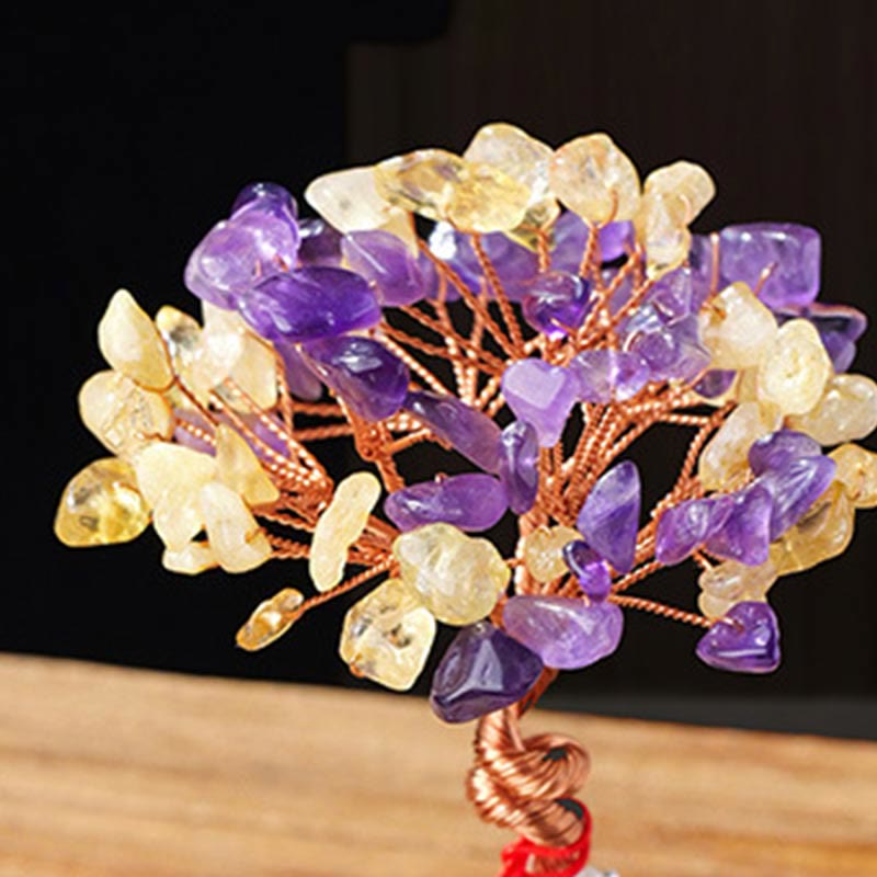 4.5 x 12cm Citrine Crystal Tree Prosperity Zen Decor