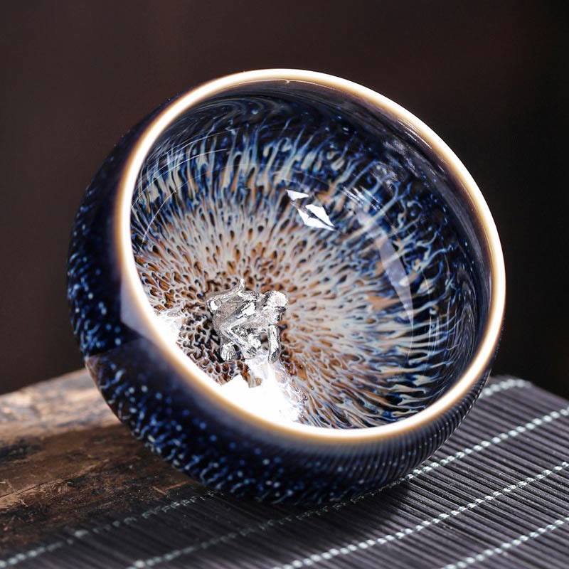 Jian Zhan Ceramic Teacup 70ml with Zodiac and Koi Fish