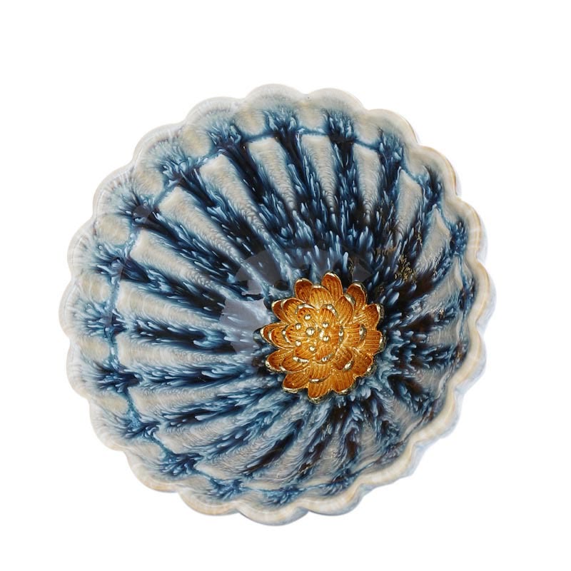 Handmade Chinese Lotus Jian Zhan Ceramic Tea Cup 80ml