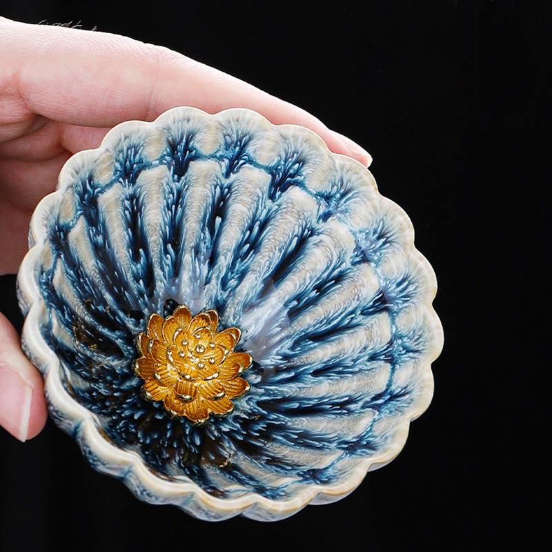 Handmade Chinese Lotus Jian Zhan Ceramic Tea Cup 80ml