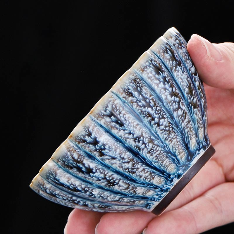 Handmade Chinese Lotus Jian Zhan Ceramic Tea Cup 80ml