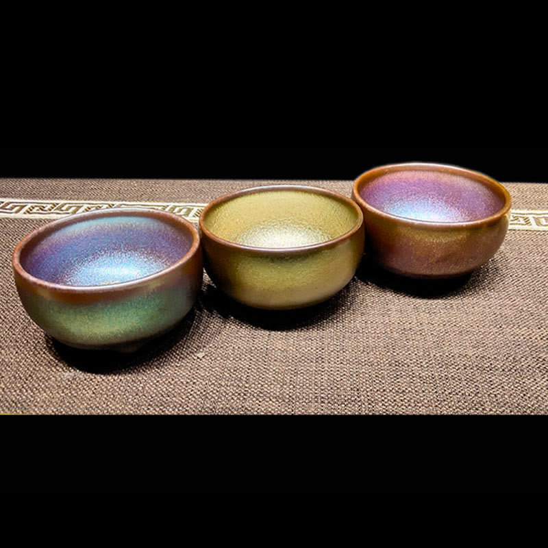 Handmade Jian Zhan Koi Fish Lotus Leaf Ceramic Tea Cup 150ml