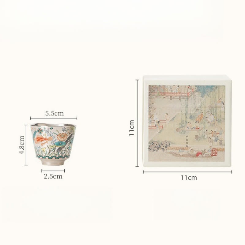 45ml Chinese Ceramic Tea Cup with Gift Box for Gongfu Ceremony