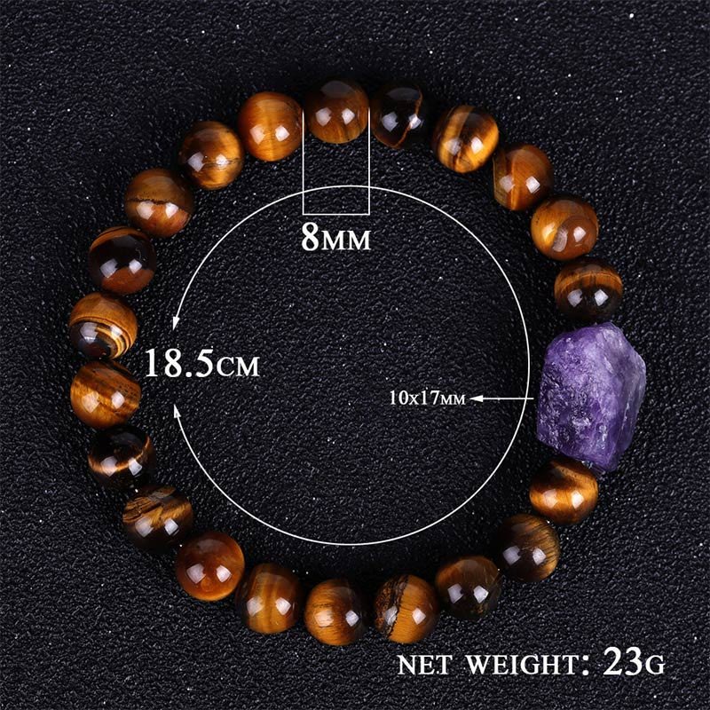 8mm Tiger Eye Amethyst Balance Bracelet