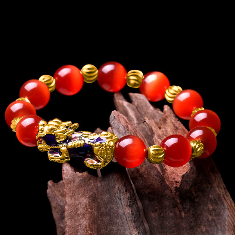 Color Change PiXiu Bracelet with Chrysoberyl Cats Eye