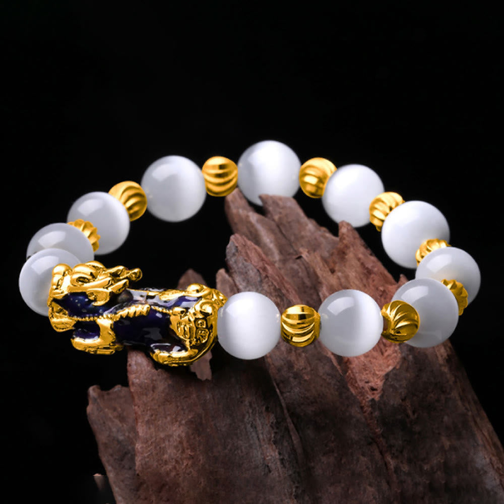 Color Change PiXiu Bracelet with Chrysoberyl Cats Eye