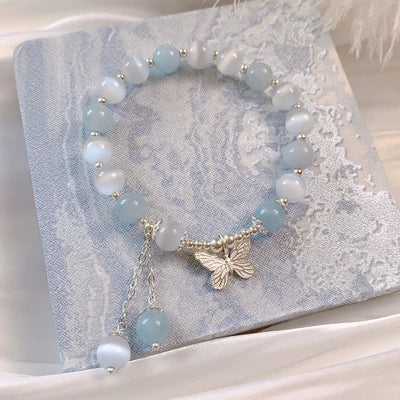 Support Aquamarine Butterfly Chakra Bracelet Healing Sounds