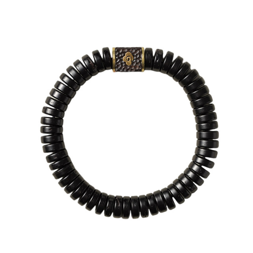 3x8mm Coconut Shell Bracelet for Positive Intentions