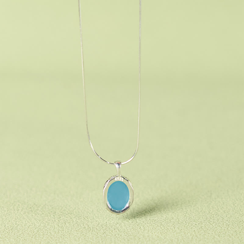 Authentic Sterling Silver Aquamarine Necklace for Peace