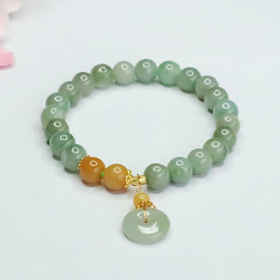6mm Jade Peace Buckle Bracelet for Prosperity and Abundance