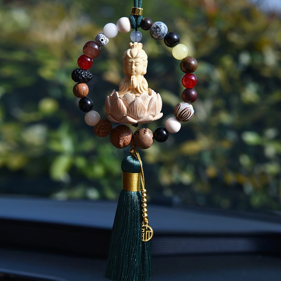 Car Hanging Charm | Bodhi Seed Lotus Buddha Fu Symbol 40cm