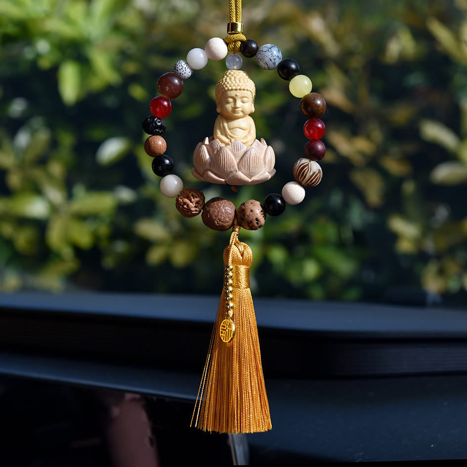 Car Hanging Charm | Bodhi Seed Lotus Buddha Fu Symbol 40cm